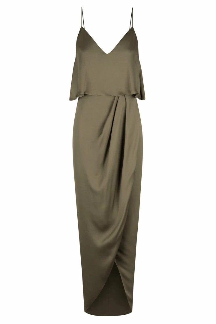 Shona Joy LUXE COCKTAIL FRILL DRESS - PINE DRESSES