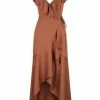 Shona Joy LUXE BIAS FRILL WRAP DRESS - MOCHA DRESSES