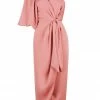 Shona Joy LUXE TIE FRONT ONE SHOULDER DRESS - ROSE DRESSES