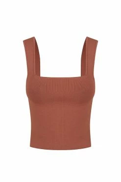 Shona Joy TOPS BASIC SQUARE NECK TOP - CLAY
