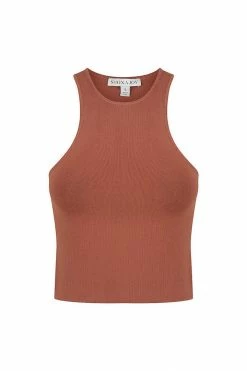 Shona Joy BASIC RACER BACK TOP - CLAY TOPS