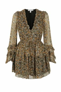 Shona Joy PALOMA BALLOON SLEEVE DRAWSTRING MINI DRESS