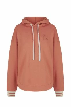 Shona Joy SJ LOGO CURVED HEM HOODIE - RHUBARB TOPS