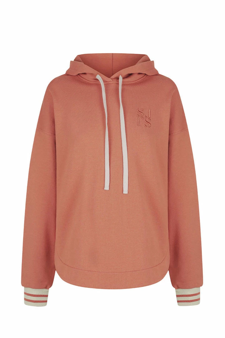 Shona Joy SJ LOGO CURVED HEM HOODIE - RHUBARB TOPS
