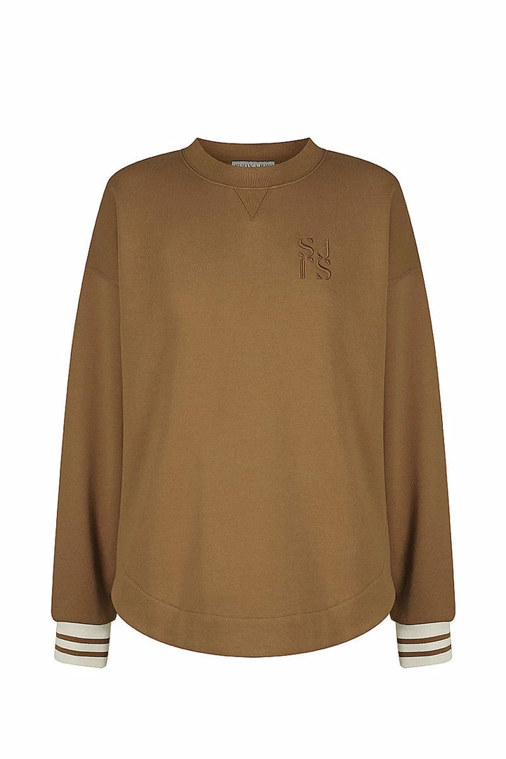 Shona Joy SJ LOGO CURVED HEM JUMPER - CUMIN TOPS