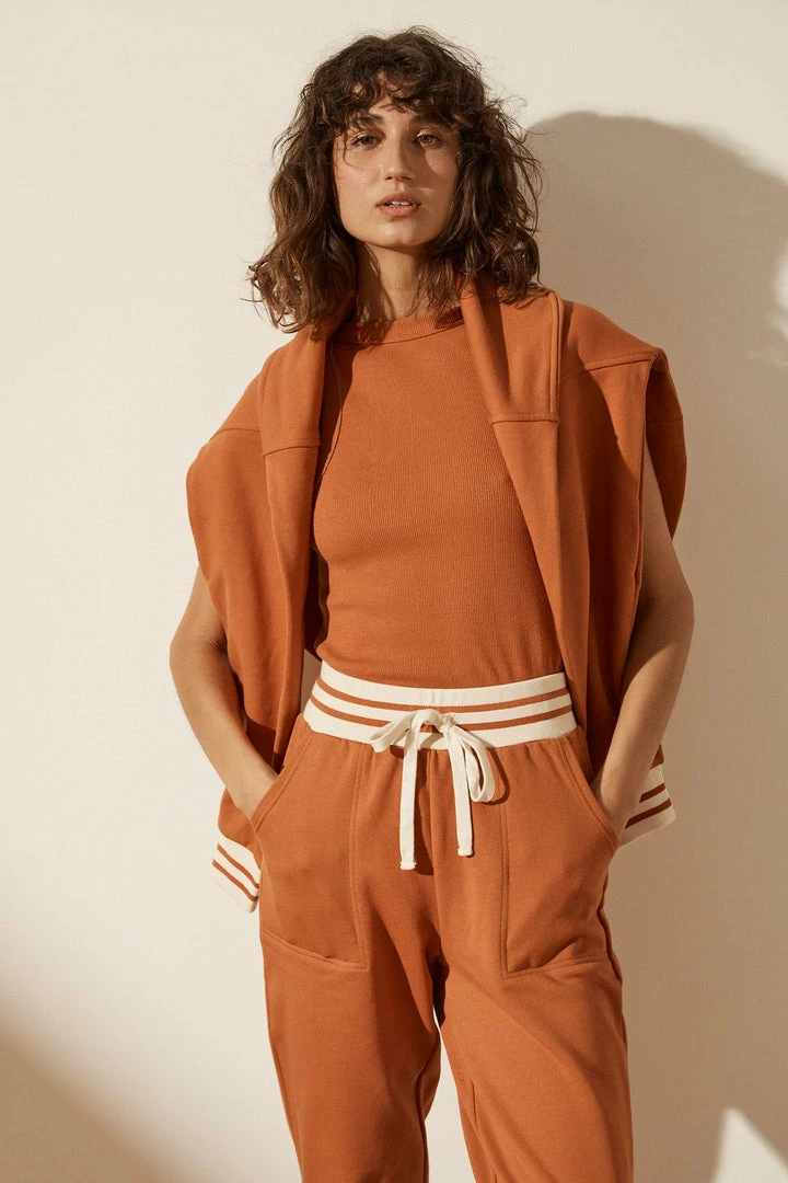 Shona Joy TOPS SJ RIB TANK - TURMERIC