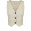 Shona Joy LUNA LINEN TAILORED FITTED VEST - NATURAL TOPS