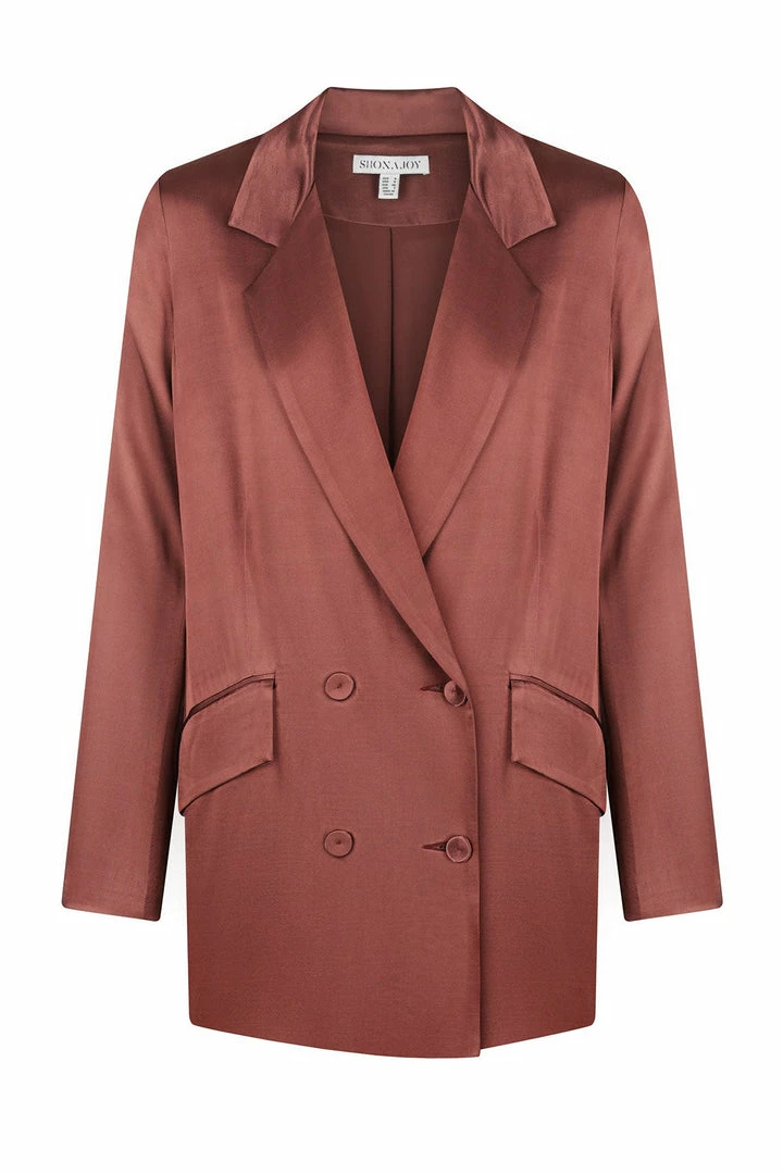 Shona Joy TOPS THALIA DOUBLE BREASTED BLAZER - SANGRIA