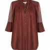 Shona Joy SAFIRA BUTTON UP BLOUSE - SANGRIA TOPS