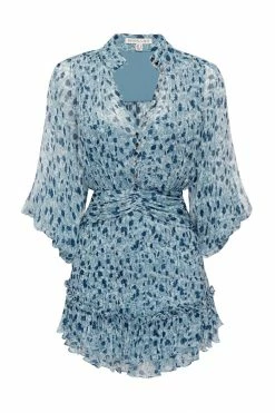 Shona Joy FRANCESCA BUTTON UP RUCHED MINI DRESS