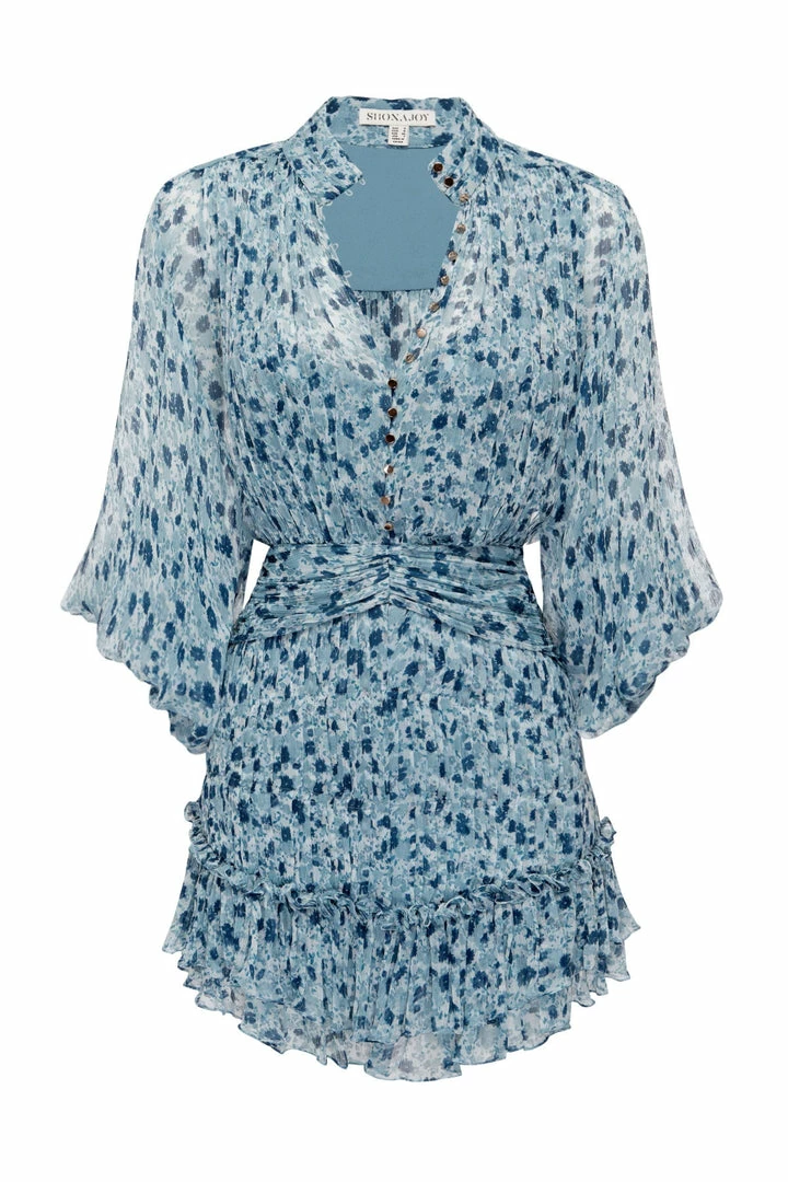 Shona Joy GIORGIA LONG SLEEVE BACKLESS MINI DRESS - FOREST