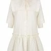 Shona Joy ELLA FRILL CAPE MINI DRESS - VANILLA DRESSES