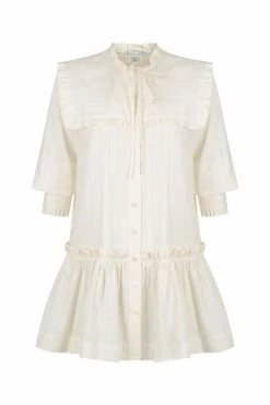 Shona Joy ELLA FRILL CAPE MINI DRESS - VANILLA DRESSES