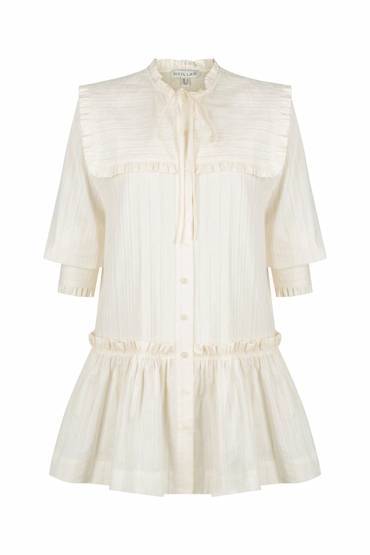 Shona Joy ELLA FRILL CAPE MINI DRESS - VANILLA DRESSES