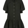 Shona Joy PRISCILA HIGH NECK UTILITY MINI DRESS - COAL DRESSES