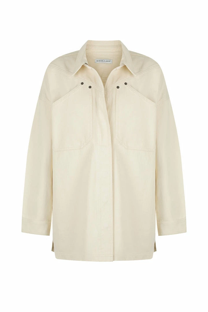 Shona Joy TOPS SIERRA OVERSIZED UTILITY SHIRT - CREAM