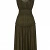 Shona Joy SAFIRA SLEEVELESS OPEN BACK MIDI DRESS - OLIVE DRESSES
