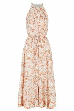 Shona Joy FLOR LINEN SLEEVELESS PIN TUCK TUXEDO MIDI DRESS