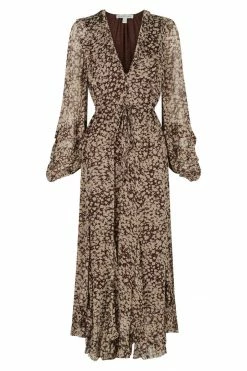 Shona Joy VALERIA BALLOON SLEEVE GODET MIDI DRESS DRESSES