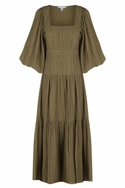 Shona Joy DRESSES MILA SQUARE NECK MIDI DRESS - CUMIN