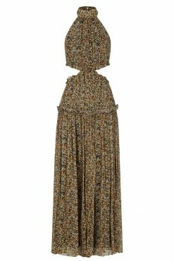 Shona Joy DRESSES PALOMA HIGH NECK CUT OUT MIDI DRESS