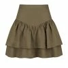 Shona Joy JULIANA LINEN FRILL MINI SKIRT - FOREST