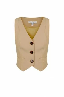 Shona Joy IVY TAILORED FITTED VEST - LATTE