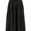 Shona Joy ELLA DRAWSTRING ASYMMETRIC MIDI SKIRT - COAL