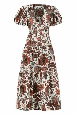 Shona Joy CATALINA PLUNGED SHORT SLEEVE MIDI DRESS