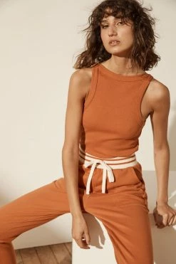 Shona Joy TOPS SJ RIB TANK - TURMERIC