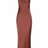 Shona Joy THALIA COWL BACK BIAS MIDI DRESS - SANGRIA DRESSES