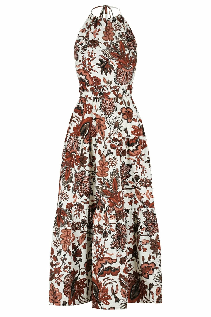 Shona Joy CATALINA HALTER OPEN BACK MIDI DRESS