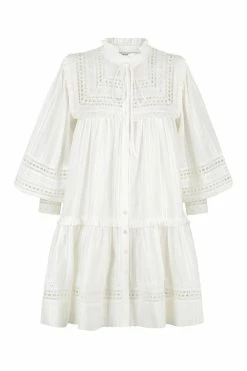 Shona Joy LUCIA BALLOON SLEEVE FRILL MINI DRESS - IVORY DRESSES