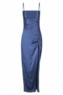 Shona Joy DRESSES THALIA BIAS RUCHED MIDI DRESS - AEGEAN BLUE