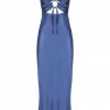 Shona Joy THALIA LACE UP MIDI DRESS - AEGEAN BLUE DRESSES