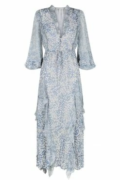 Shona Joy CANDICE BALLOON SLEEVE FRILL MIDI DRESS DRESSES