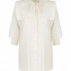 Shona Joy TOPS ELLA FRILL CAPE BUTTON UP SHIRT - VANILLA