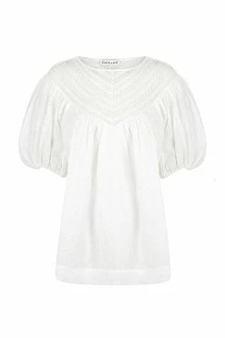 Shona Joy ADRIANA LINEN SHORT SLEEVE BLOUSE - RICE TOPS