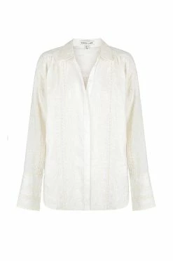 Shona Joy LUANA LINEN BUTTON UP SHIRT - IVORY TOPS