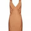 Shona Joy LA LUNE LOUNGE PLUNGED SLIP DRESS - COPPER