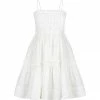 Shona Joy BRUNA LINEN SHIRRED TIERED MINI DRESS - IVORY DRESSES