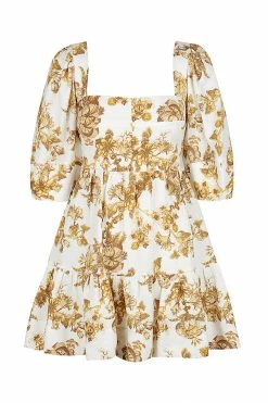 Shona Joy BELLA LINEN OPEN BACK MINI DRESS