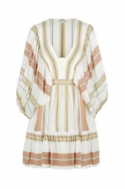 Shona Joy SUZANA LINEN PLUNGED BALLOON SLEEVE MINI DRESS