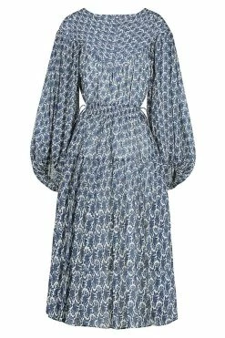 Shona Joy DANIELA PIN TUCK BALLOON SLEEVE MIDI DRESS DRESSES