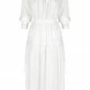 Shona Joy ADRIANA LINEN LONG SLEEVE MIDI DRESS - RICE DRESSES