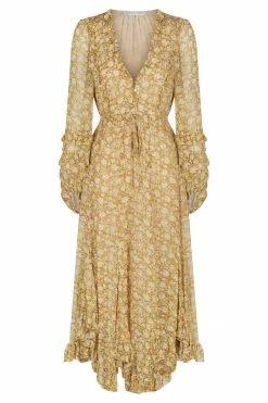 Shona Joy JULIA BALLOON SLEEVE GODET MIDI DRESS DRESSES