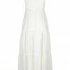 Shona Joy BRUNA LINEN OPEN BACK SHIRRED MIDI DRESS - IVORY