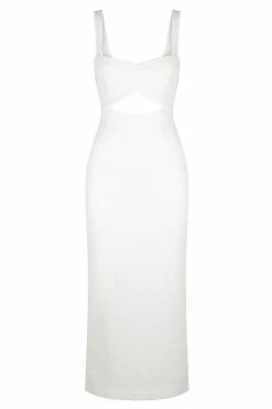 Shona Joy DRESSES SIMONE CROSS OVER MIDI DRESS - IVORY