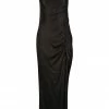Shona Joy THALIA BIAS RUCHED MIDI DRESS - BLACK DRESSES