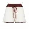 Shona Joy KNITWEAR MALENA DRAWSTRING SHORT - SANGRIA/CREAM
